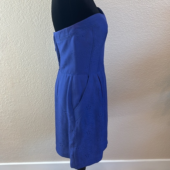 Revolve Rebecca Taylor Silk Blend Strapless Floral Pocketed Dress 0106 - Picture 5 of 10